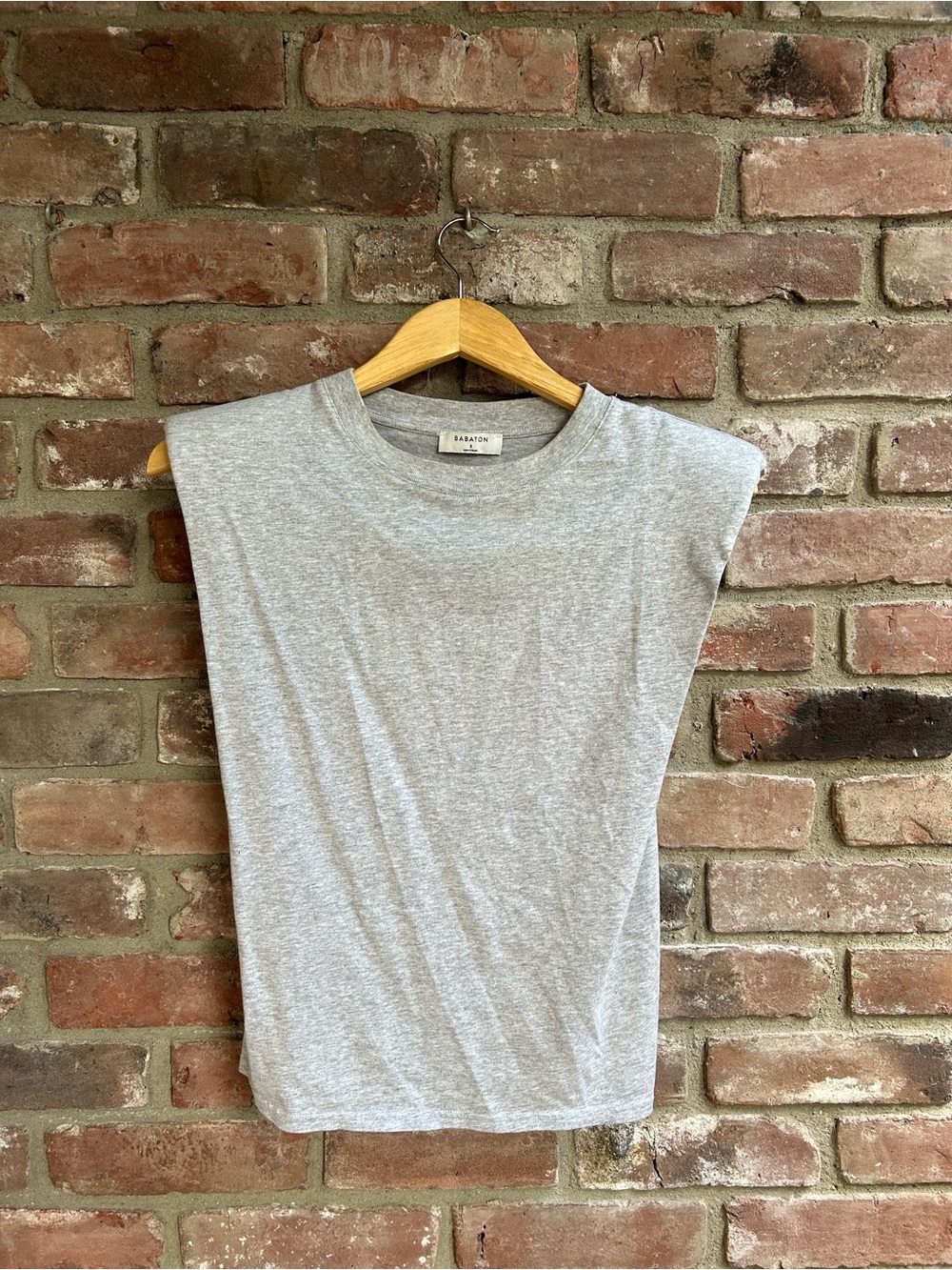 Babaton Gray Shoulder Pad Tank